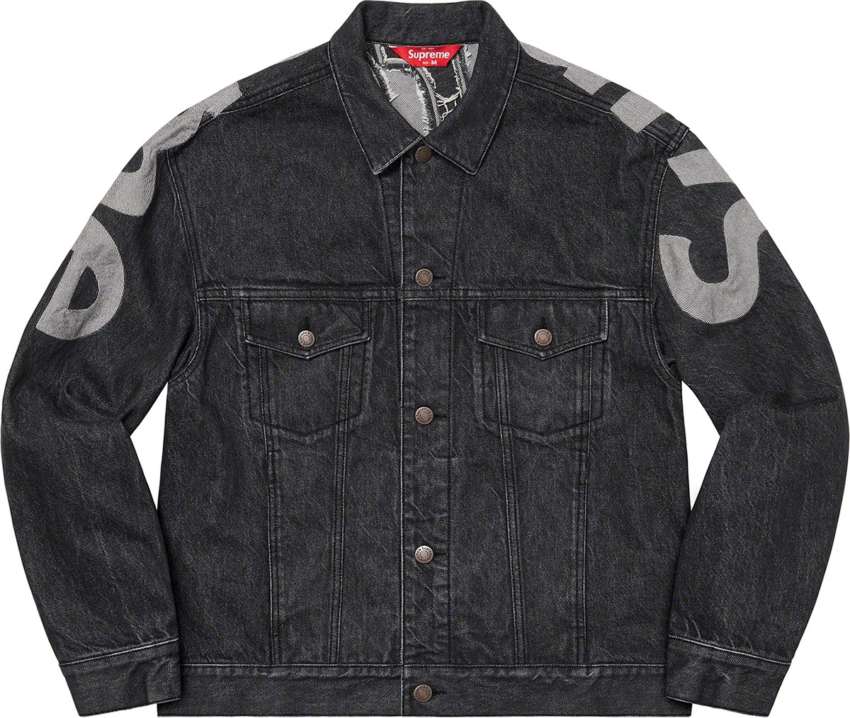 Inset Logo Denim Trucker Jacket view 14